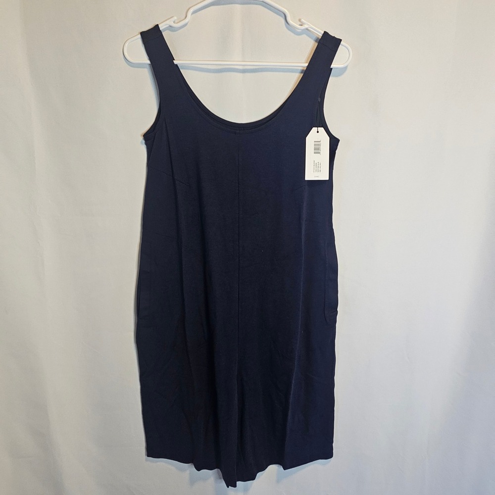 Universal Standard Tank Romper Dress 4XS=XS Maritime Blue Sleeveless Pima Cotton